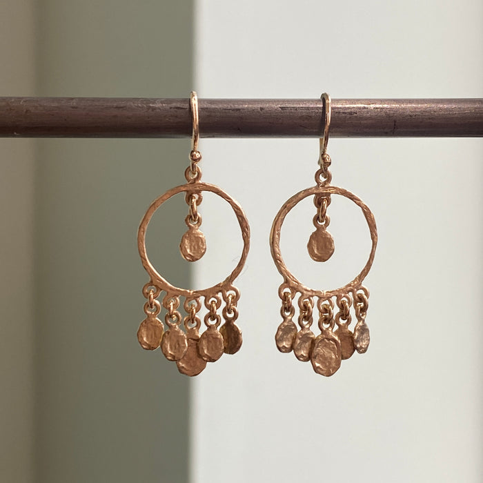 Golden Disk Dangles with Fringe