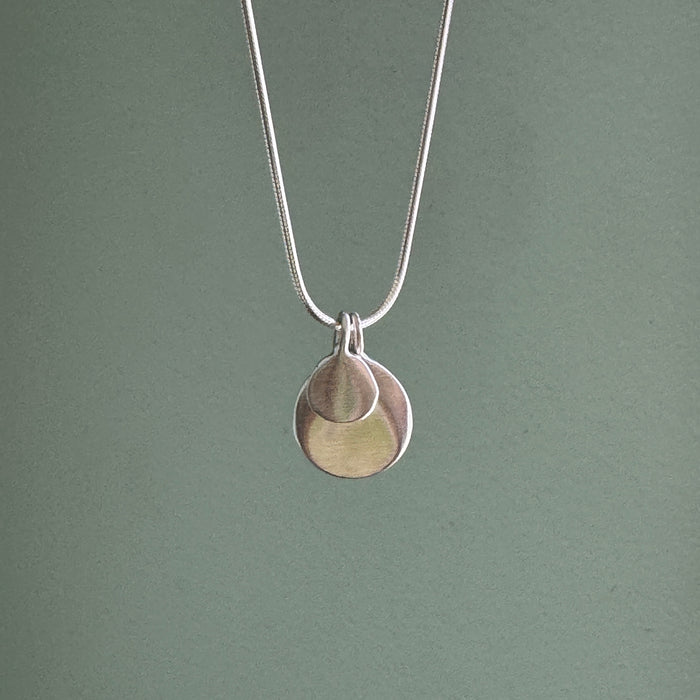 Double discs necklace: Silver