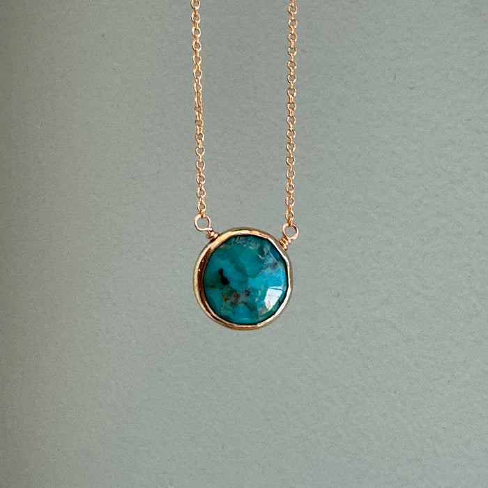 Turquoise circles necklace: Vermeil