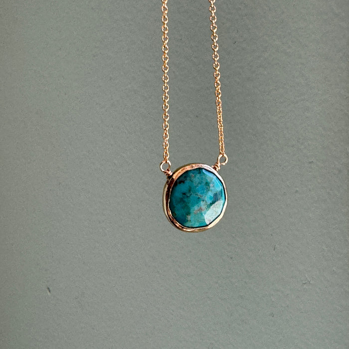Turquoise circles necklace: Vermeil