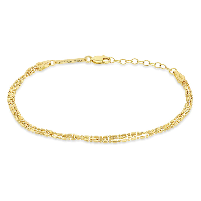 14kt Tube and Bead Bracelet