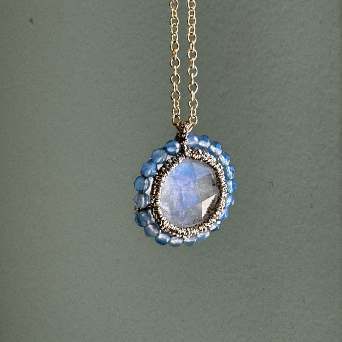 Caged Moonstone with Tanzanite