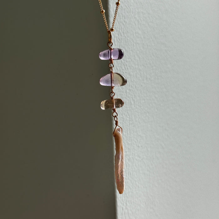 ametrine and pearl necklace