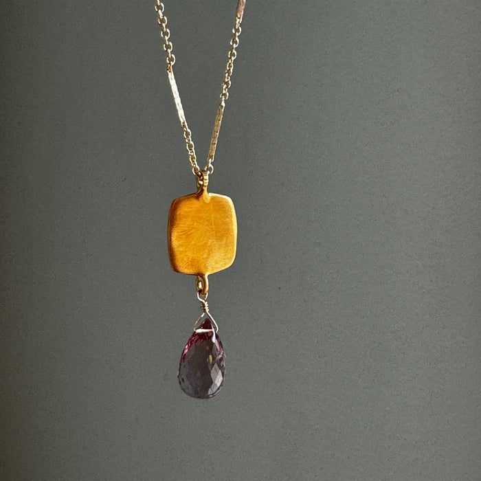 medium square w. ametrine necklace