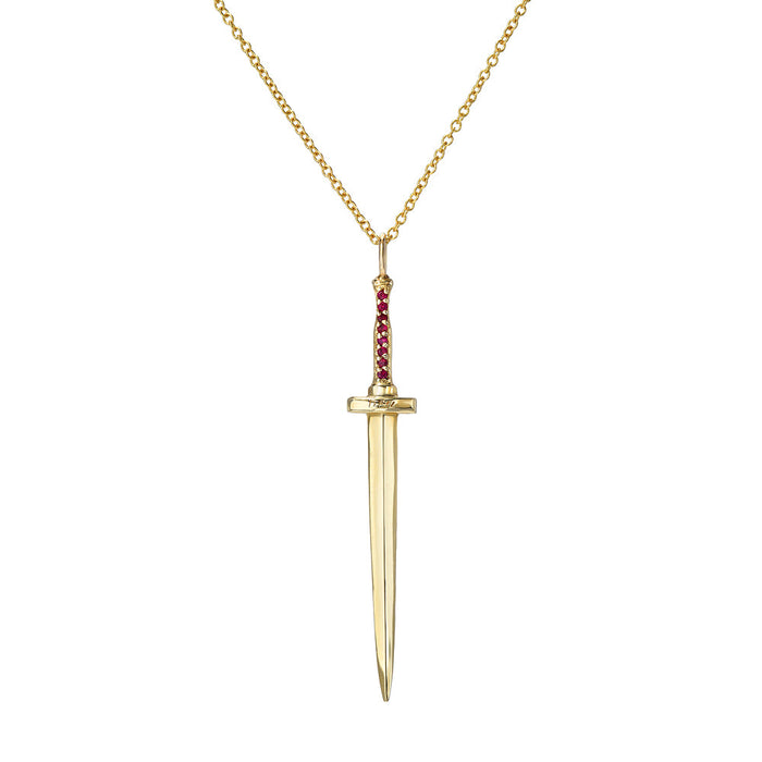 Large Dagger Pendant, Ruby