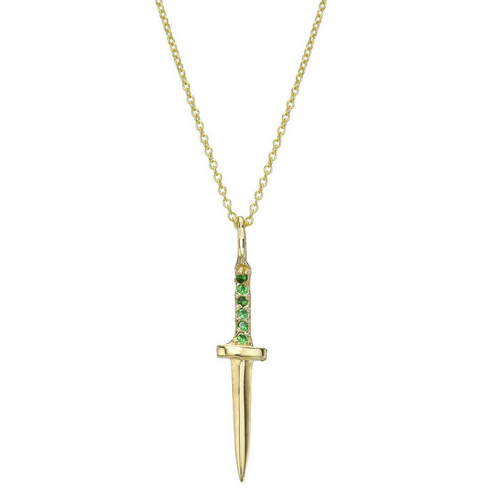 Tsavorite Baby Dagger Necklace