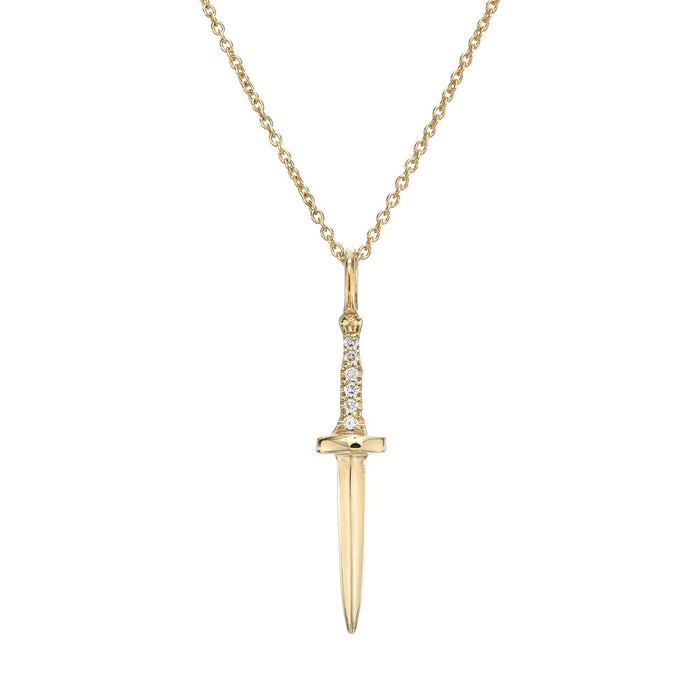 White Diamond Baby Dagger Necklace