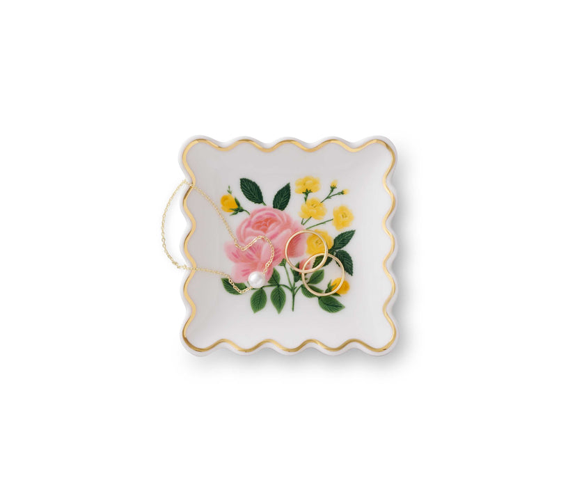 Roses Scalloped Ring Dish