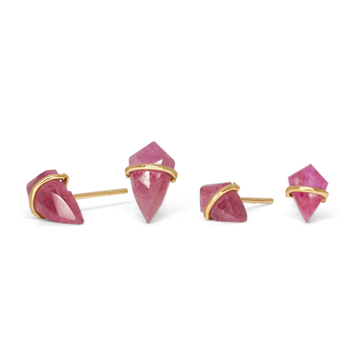 18kt Ruby Small Kite Studs