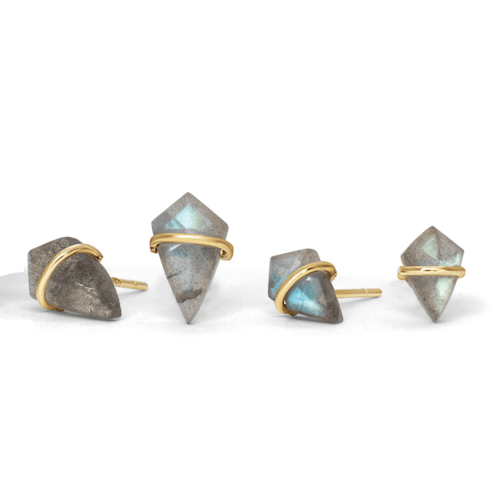 18kt Labradorite Small Kite Studs