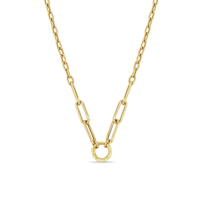 14kt Mixed Large Paper Clip + Medium Square Oval Enhancer Chain
