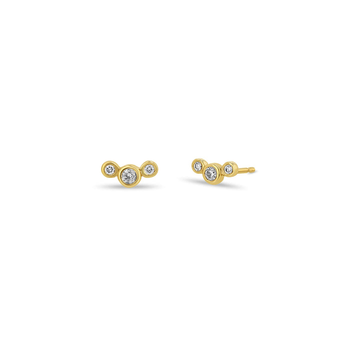 14kt Gold Petite Curved Bezel Studs