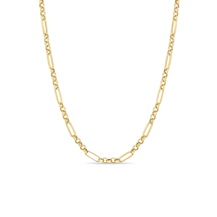 14kt Gold Medium Paperclip Rolo Chain Necklace