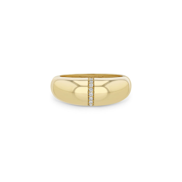 14kt Small Aura Ring with Diamond Line