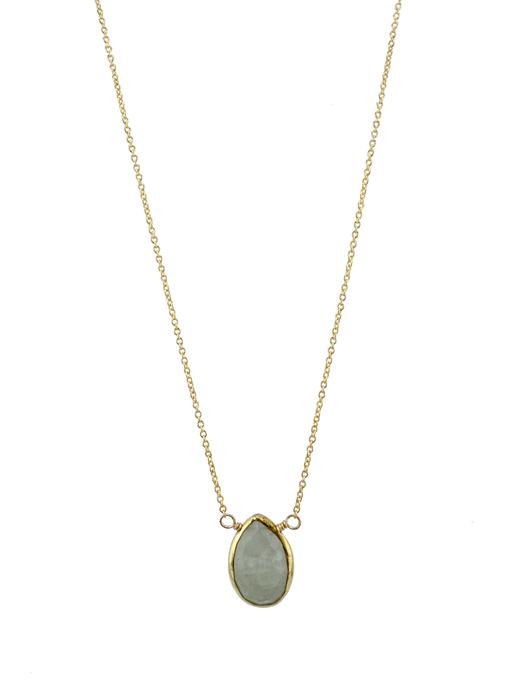 Aquamarine drop necklace: Vermeil