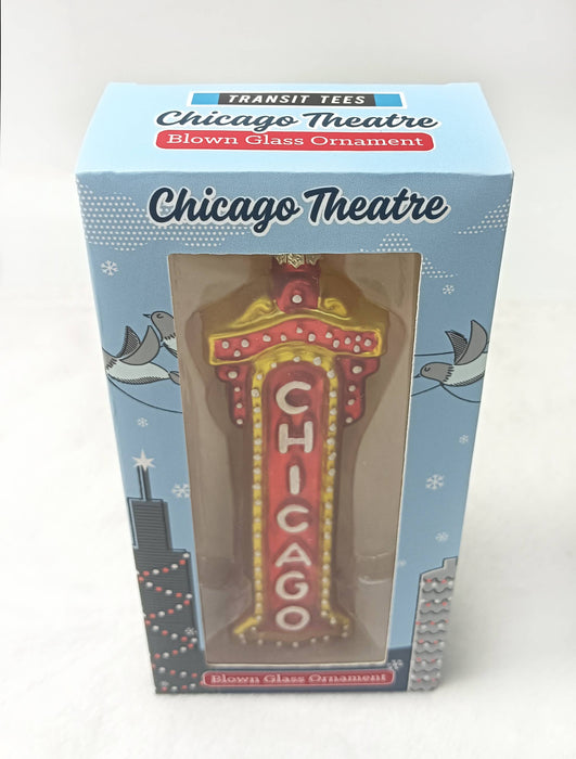 Chicago Theatre Blown Glass Ornament