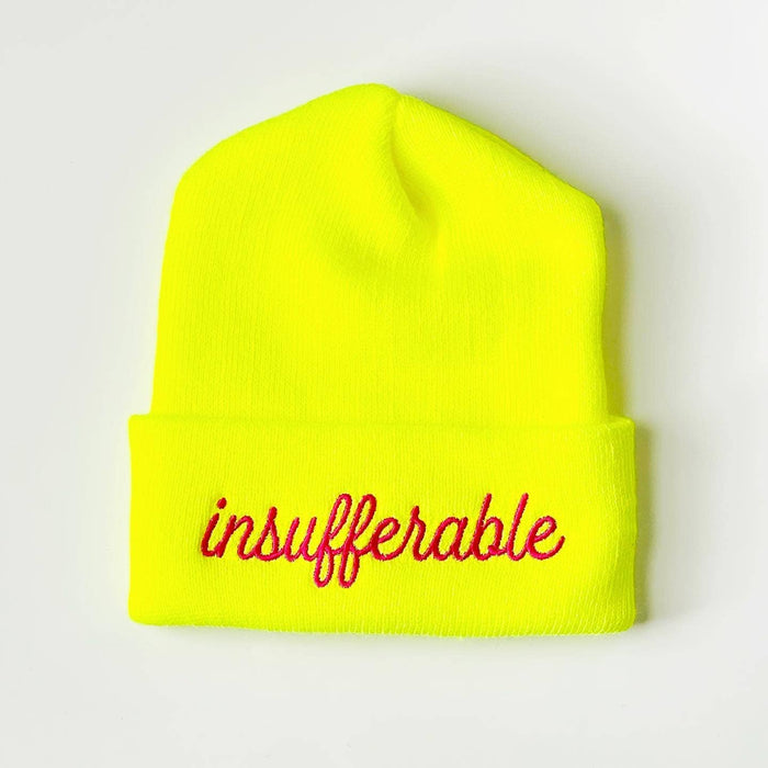 Insufferable knit beanie Winter hat yellow Made in America: Yellow