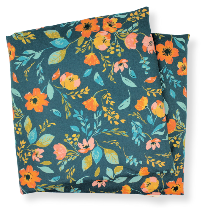 Large Heat Wrap: Navy Floral / Lavender