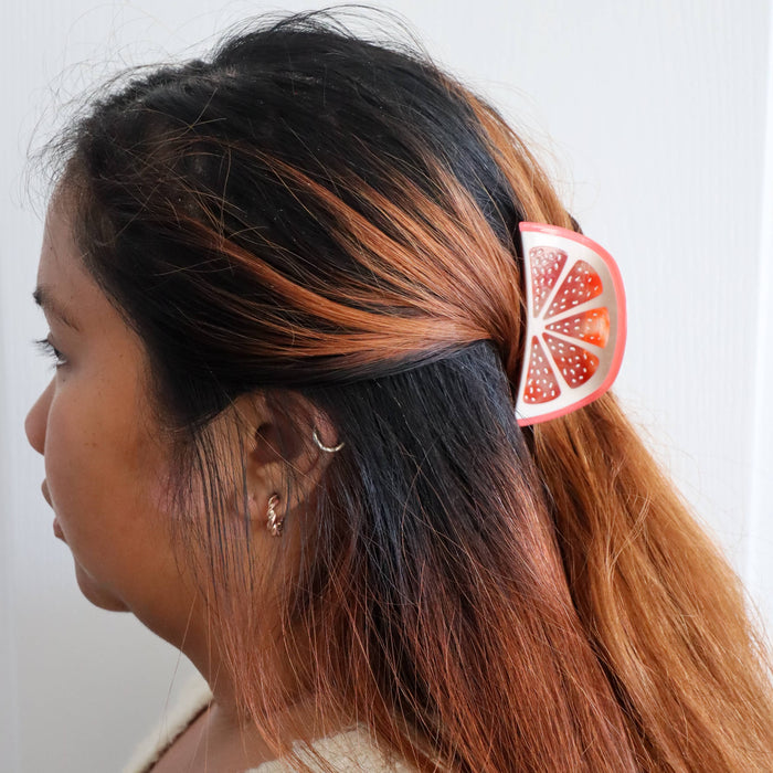 Midi Grapefruit Slice Hair Claw Clip