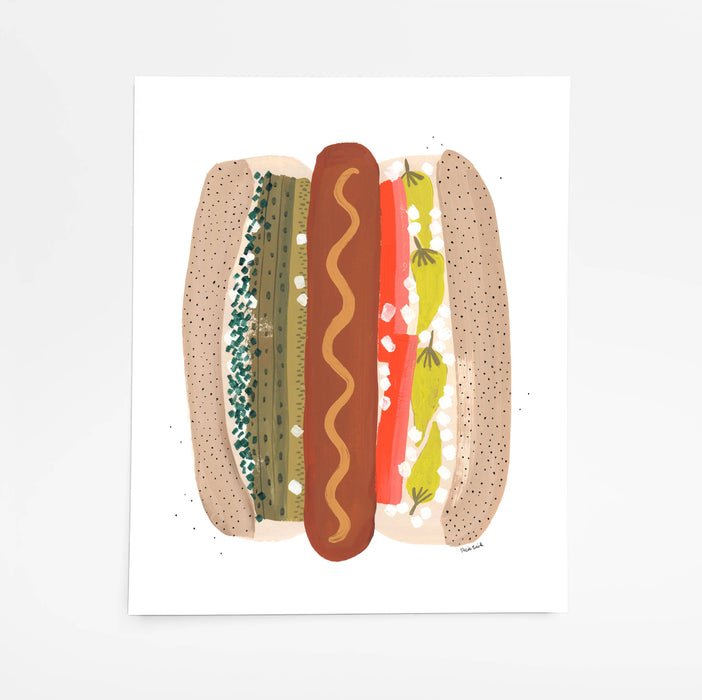 "Chicago Style Hot Dog" Giclée Fine Art Print: 11x14 in.