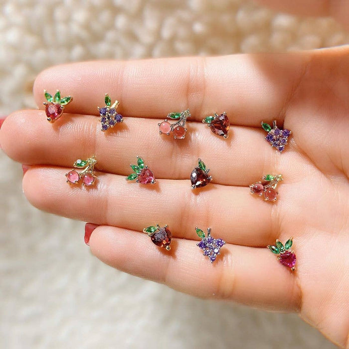 Fruit Basket Stud Set: Gold
