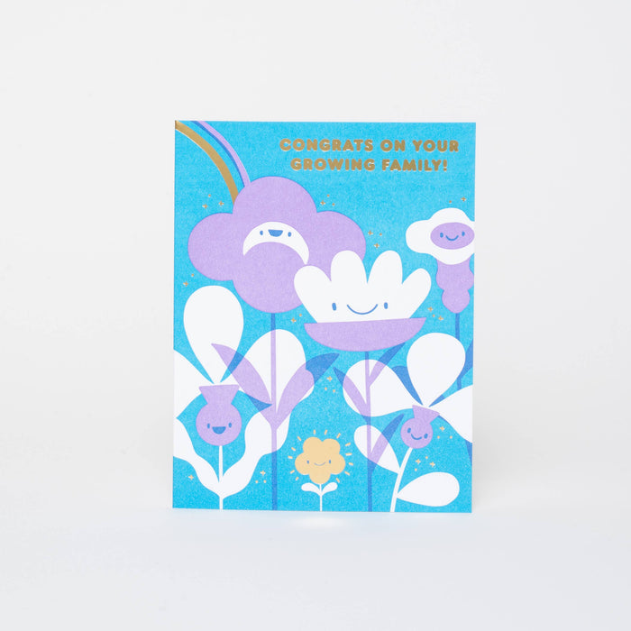 Welcome Baby Flower Letterpress Greeting Card by Hello!Lucky: Paper tab