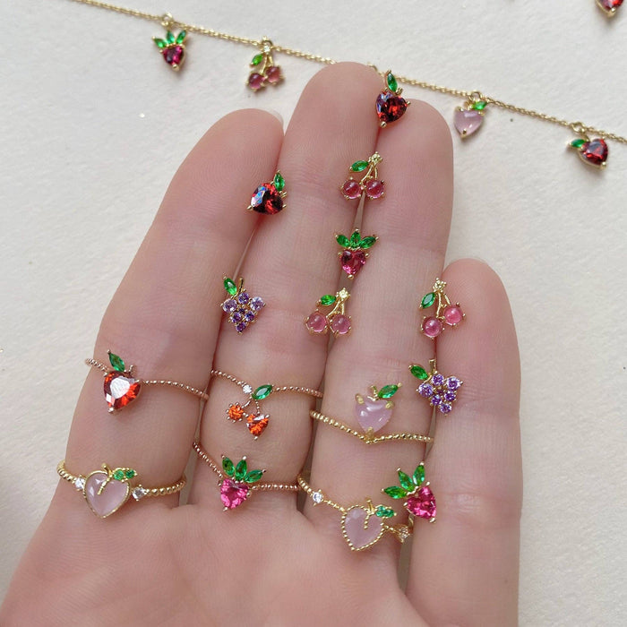 Fruit Basket Stud Set: Gold