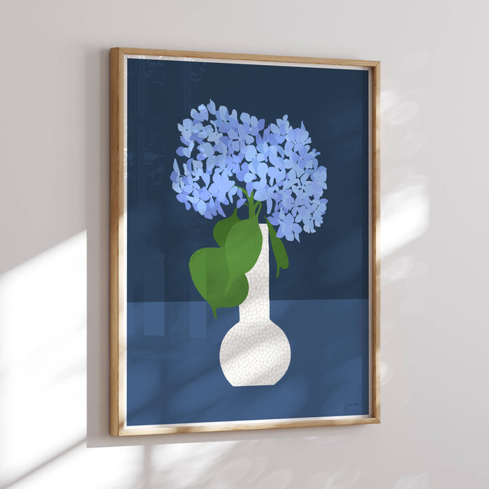 Hydrangea Still Life Art Print. Signed. Unframed. 240818: 11 x 14 Unframed