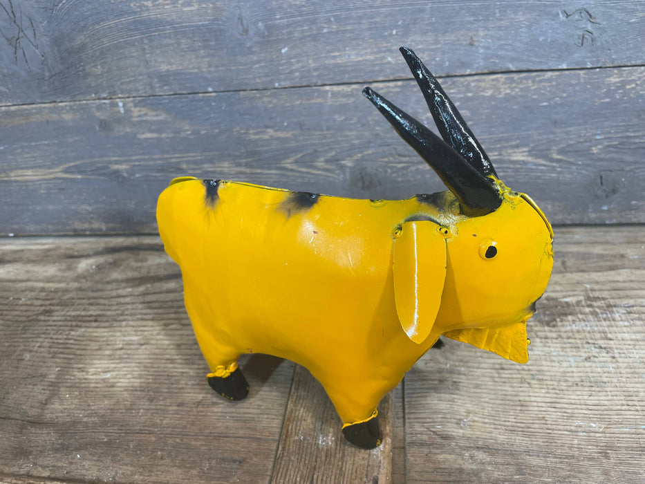 Mini Fiesta Goat-Colorful-Metal-Garden Art-ER-3Wx8Lx8.5H in: Pink