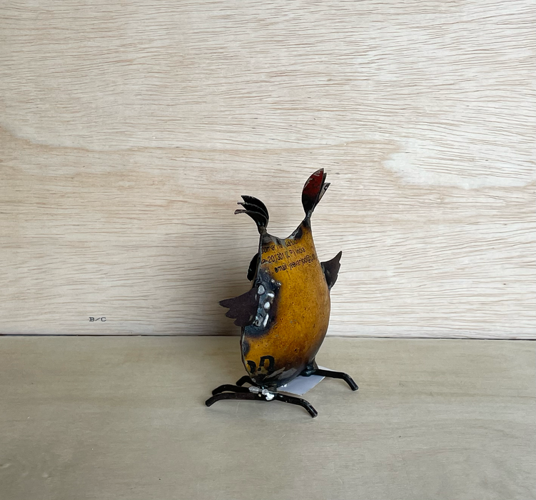 Owl Yellow Recycled Metal Animals