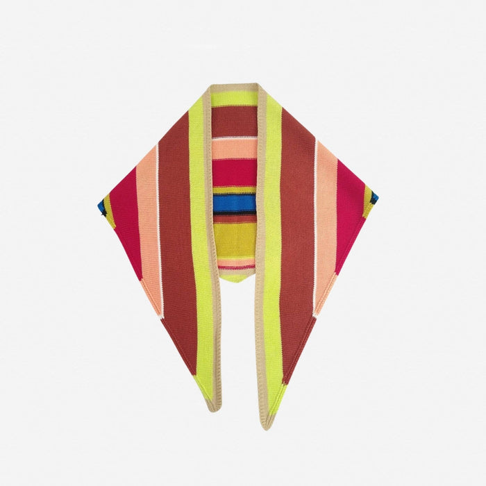 Multi Stripe Triangle Scarf: Rainbow