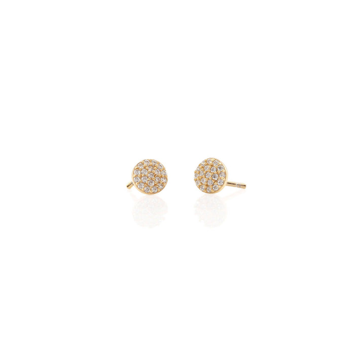 Round Crystal Stud Earrings 18K Gold Vermeil | Sterling Silver CZ Crystals Nickel Free Hypoallergenic Ships from CA: 18K Gold Vermeil