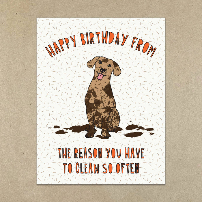 676 - Messy Dog Birthday - A2 card