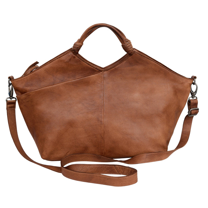 Nelly Handcrafted Leather Tote/Crossbody Bags: Cognac