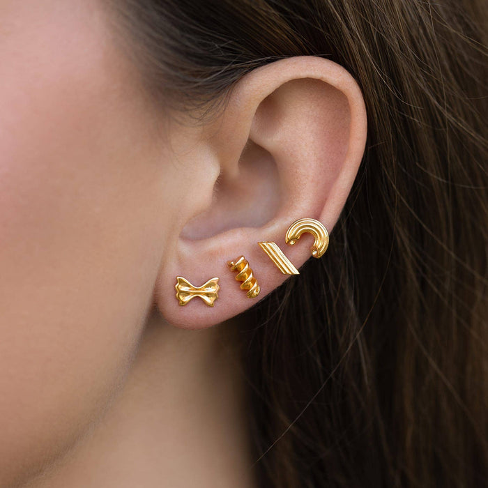 Al Dente Pasta Stud Set: Gold