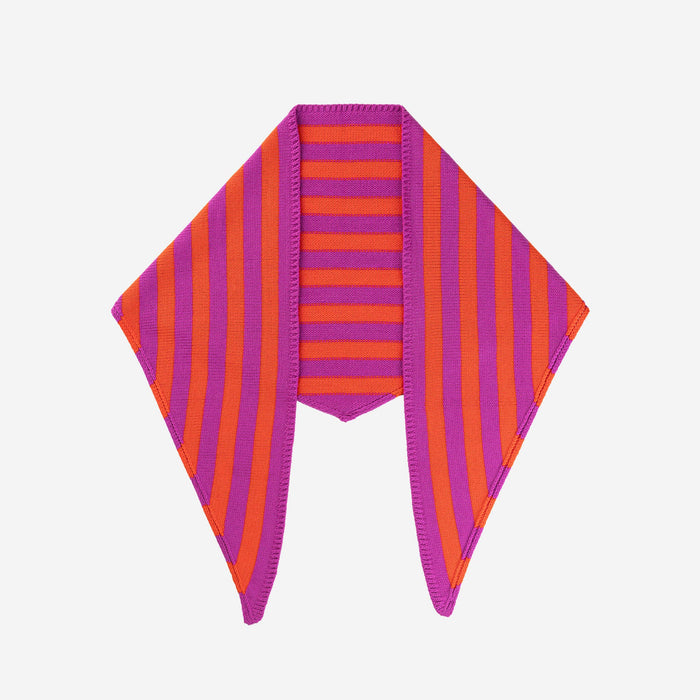 Simple Stripe Triangle Scarf: Lilac Denim
