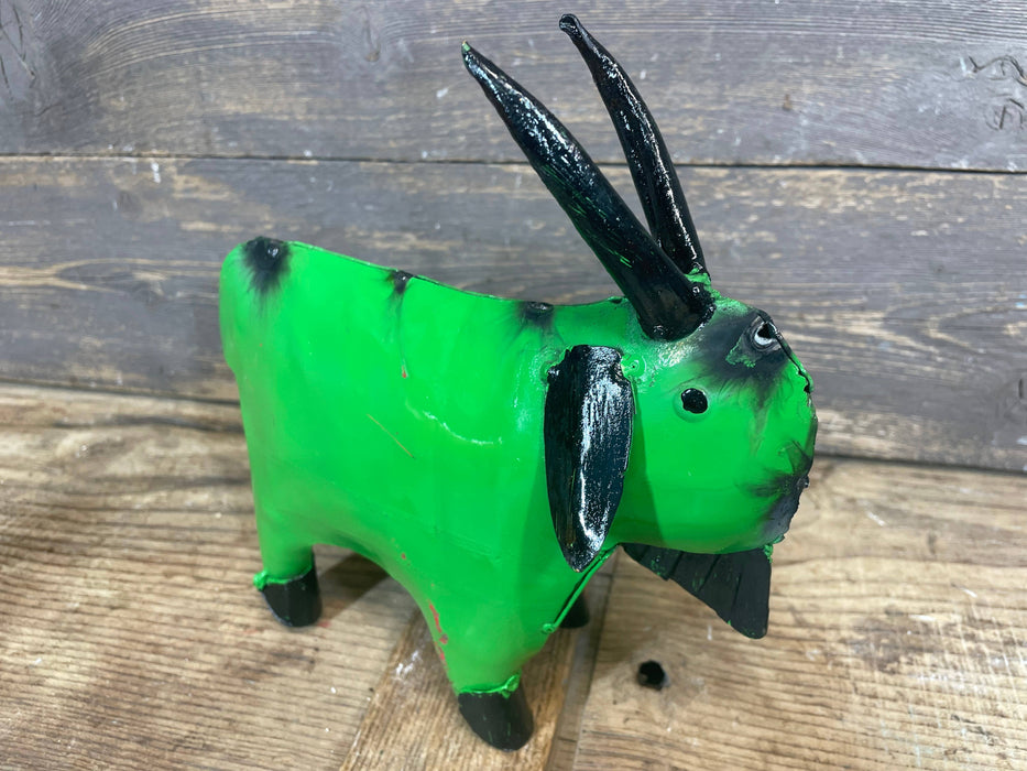 Mini Fiesta Goat-Colorful-Metal-Garden Art-ER-3Wx8Lx8.5H in: Yellow
