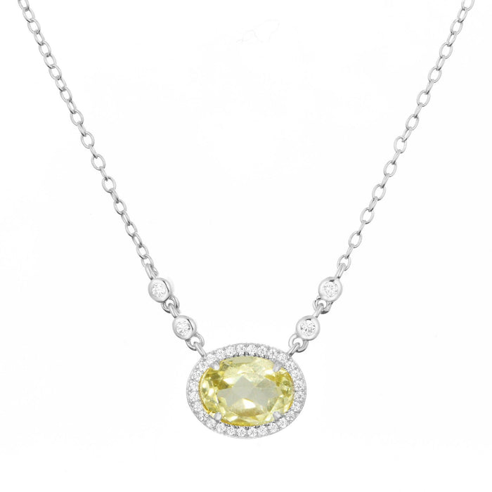 Aura Lemon Quartz Gemstone Necklace: Gold