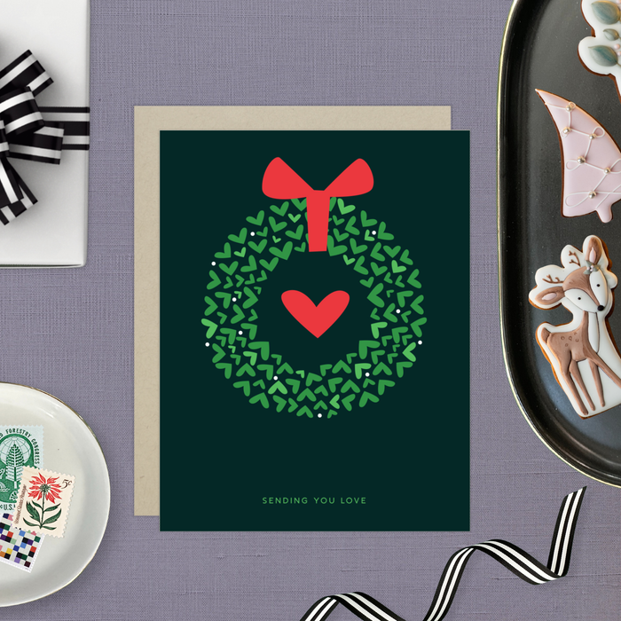 Heart Wreath Holiday Card