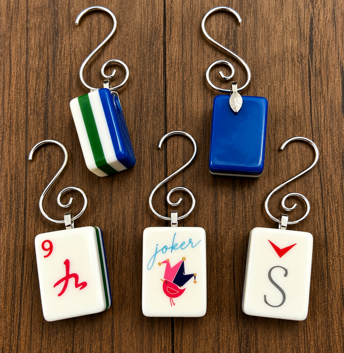 Genuine Mah Jong Tile Ornament: Cream