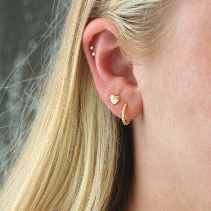 Twisted Hinged Huggie Hoop Earrings 18K Gold Vermeil | Sterling Silver 12mm Hoops Hinge Closure Nickel Free Hypoallergenic Ships from CA: 18K Gold Vermeil