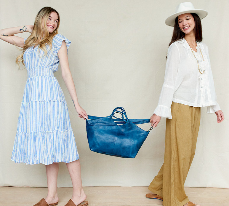 Nelly Handcrafted Leather Tote/Crossbody Bags: Cognac