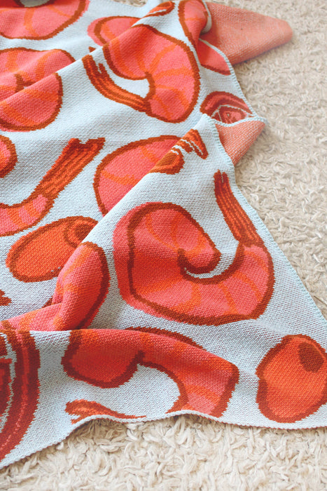 Shrimp Cocktail Knit Throw Blanket 