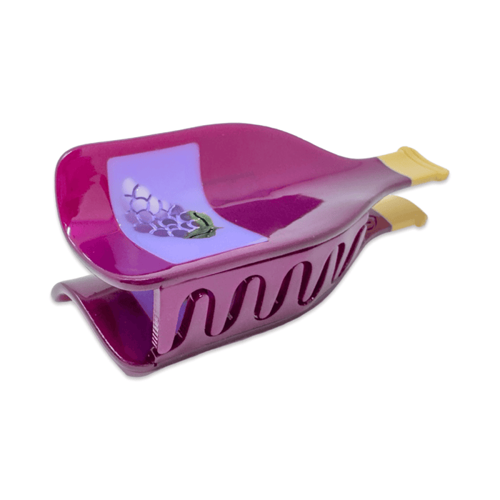 Large Red Wine Bottle Hair Claw Clip