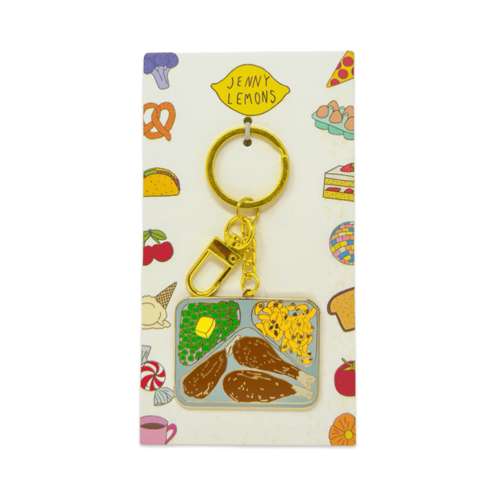 Retro TV Dinner Enamel Bag Charm & Keychain