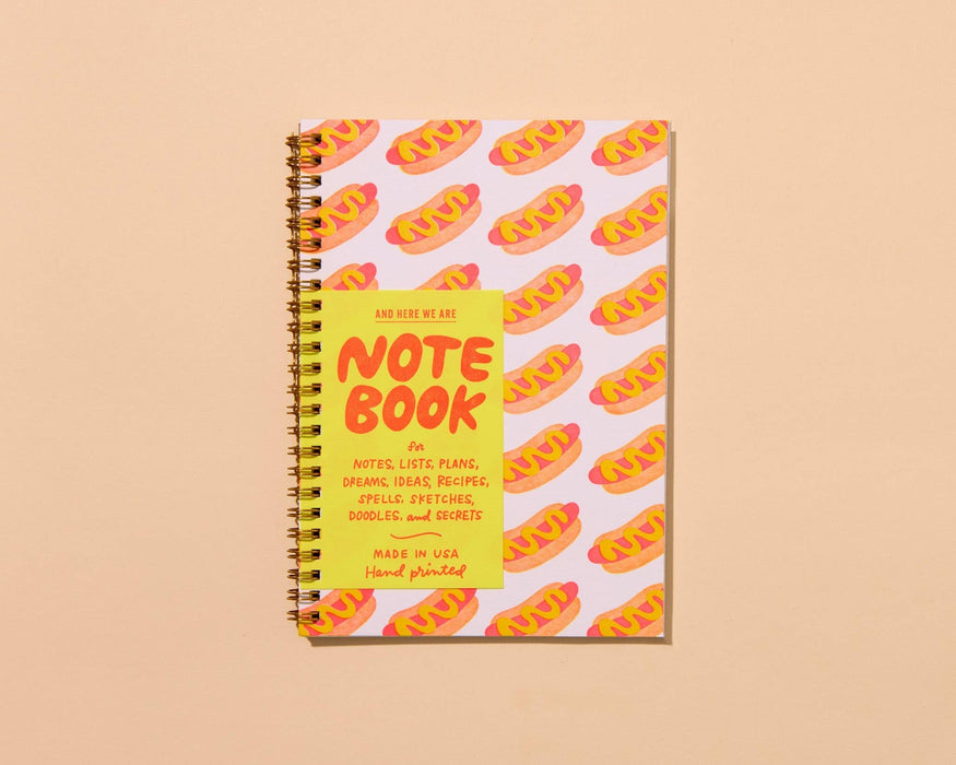 Letterpress A5 Lined Spiral Notebook—Hot Dogs (Summer)