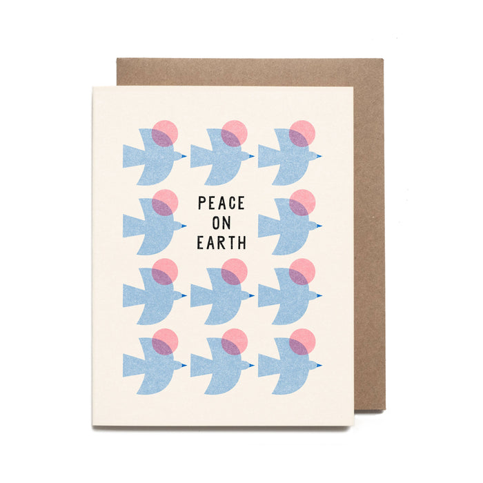 Blue Birds Peace Holiday Card