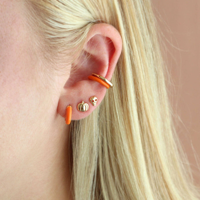 Pumpkin Stud Earrings: 18K Gold Vermeil