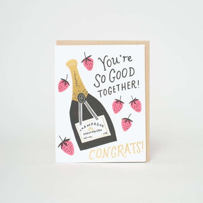 Wedding Congrats Champagne Letterpress Greeting Card by Hello!Lucky: Paper tab