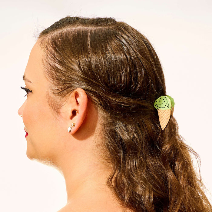 Mini Mint Chocolate Chip Ice Cream Hair Claw Clip